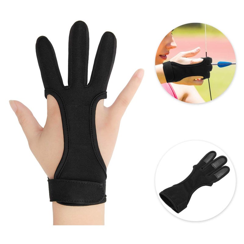 Coolrunner Archery Glove - Three Finger Leather Archery Protective Shooting Gloves for Kids, Protective Gear Accessories (L) - Image 5